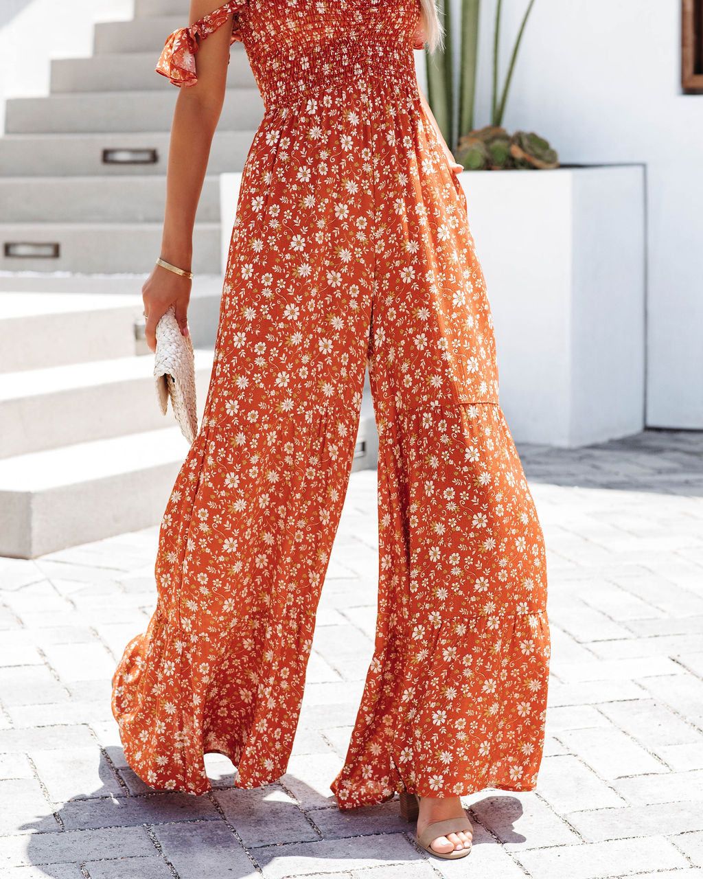 Del Sol Pocketed Smocked Jumpsuit - FINAL SALE sold by Vici product image thumbnail 9