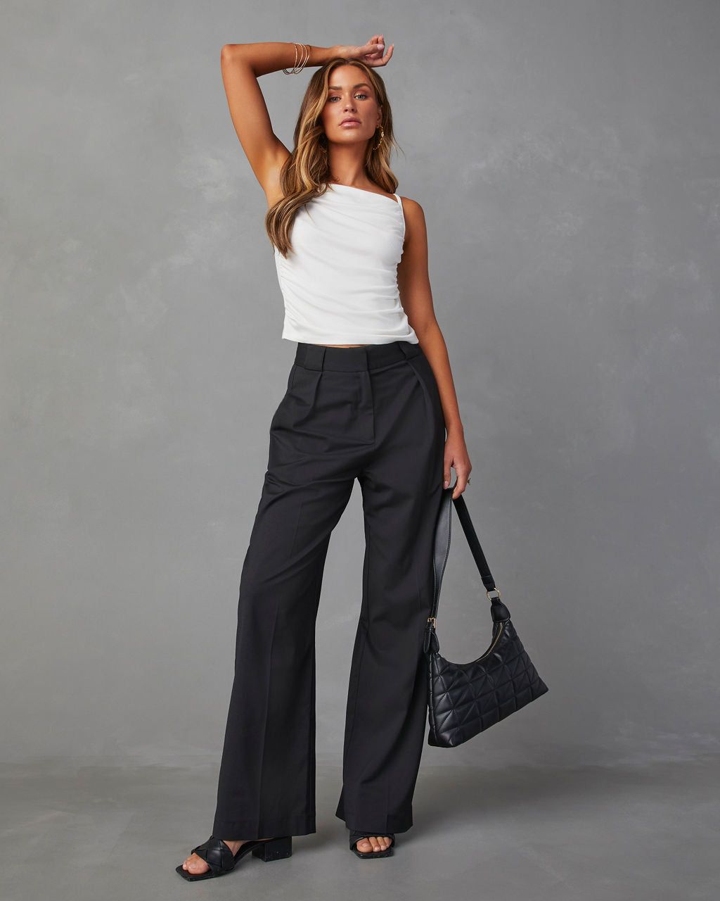 Lily Belle Ruched Tank - White - FINAL SALE sold by Vici product image thumbnail 6