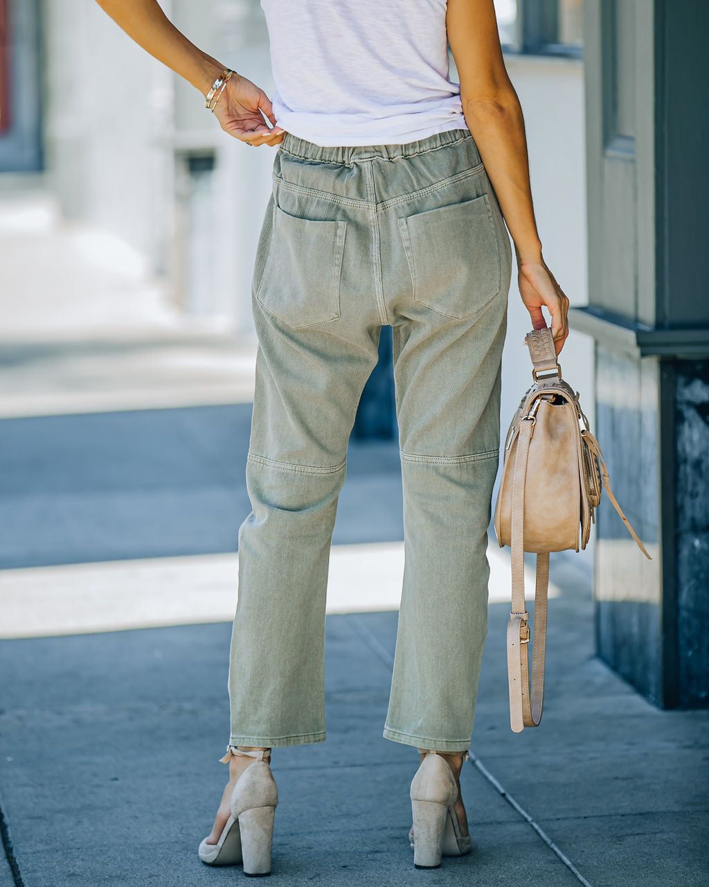 Kava Pocketed Denim Joggers - Olive - FINAL SALE sold by Vici product image thumbnail 2