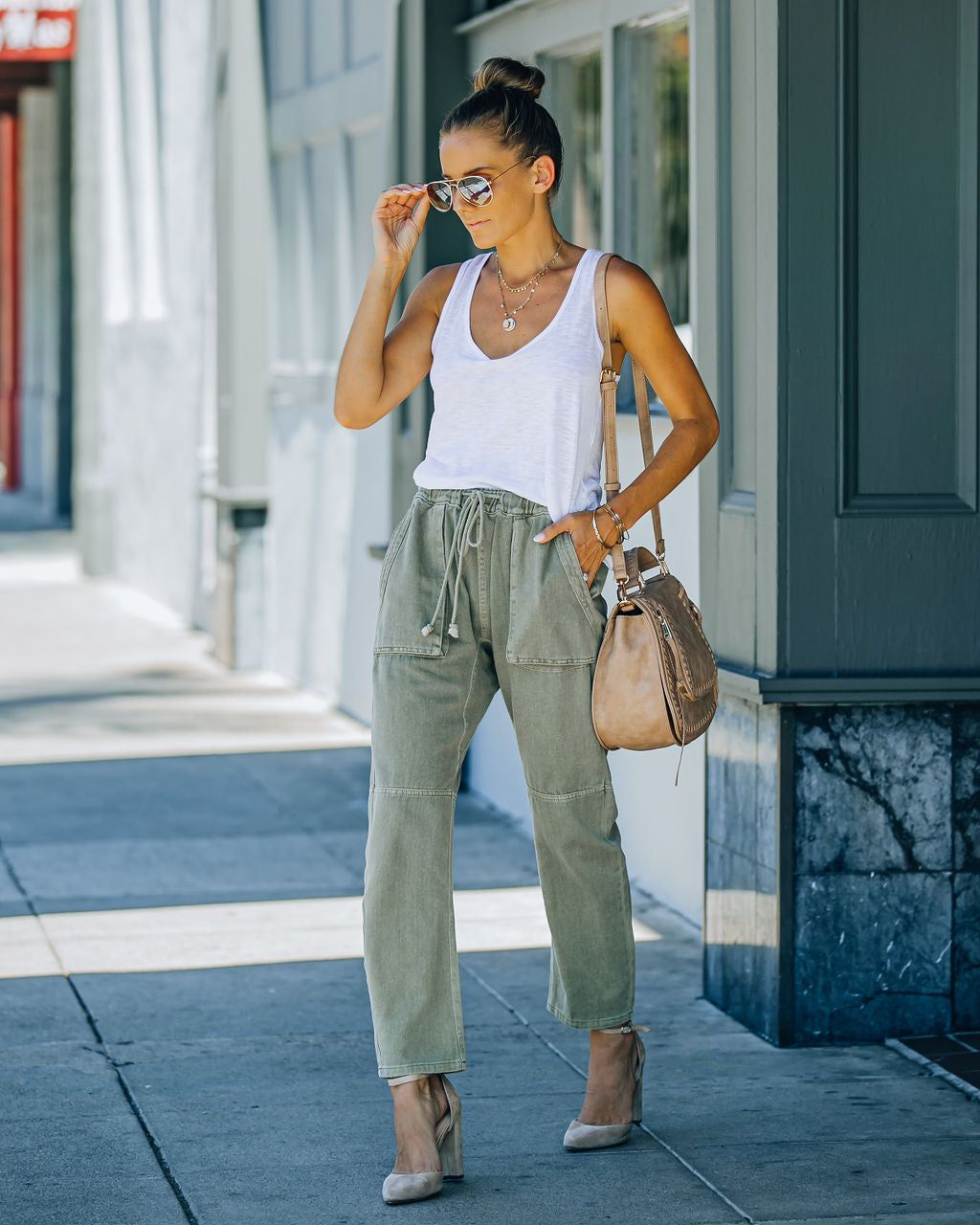 Kava Pocketed Denim Joggers - Olive - FINAL SALE sold by Vici product image thumbnail 9