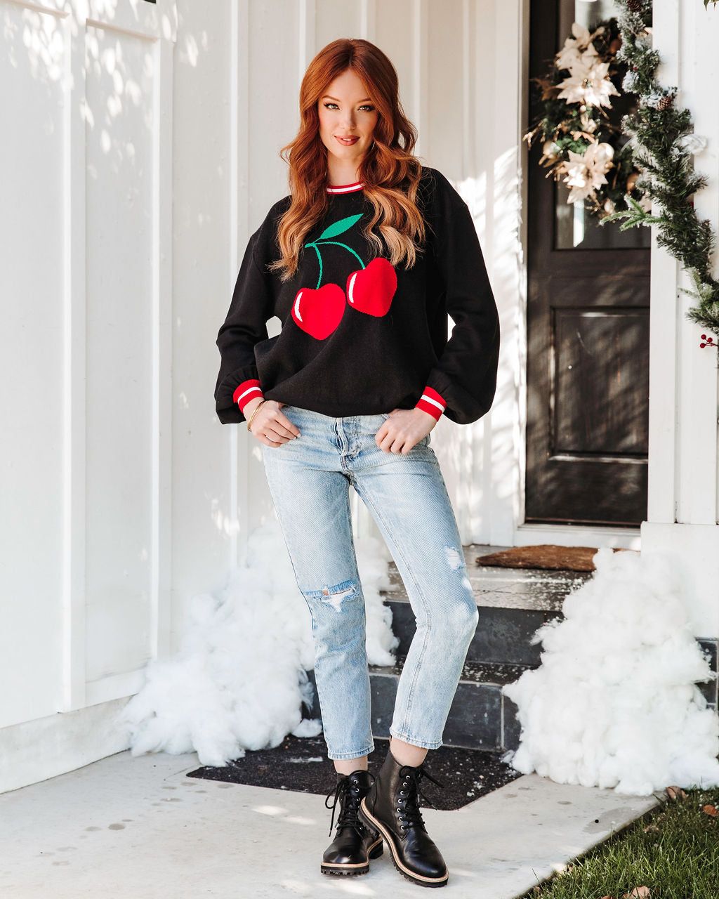 Top It With A Cherry Sweater - Black - FINAL SALE sold by Vici product image thumbnail 3