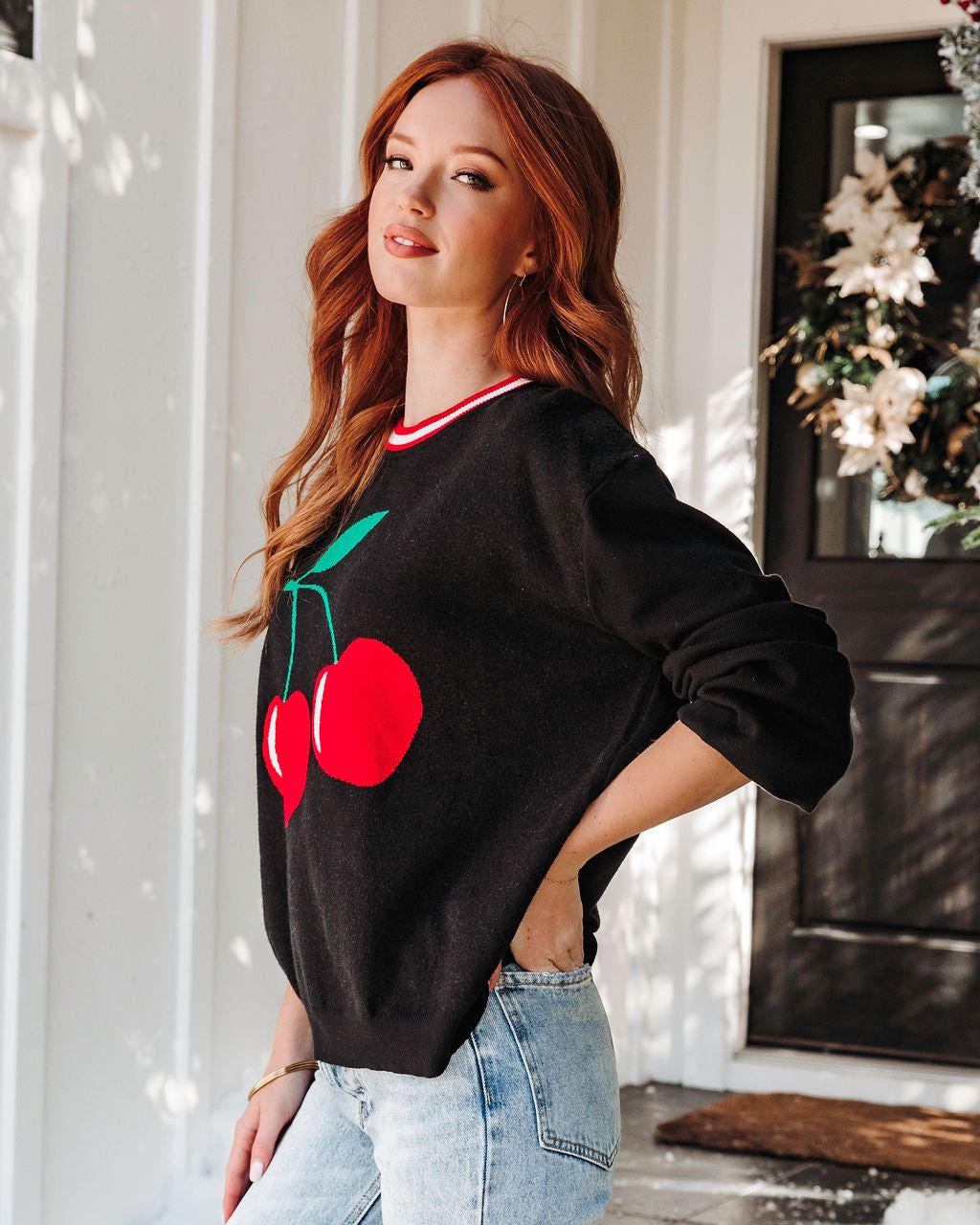 Top It With A Cherry Sweater - Black - FINAL SALE sold by Vici product image thumbnail 6