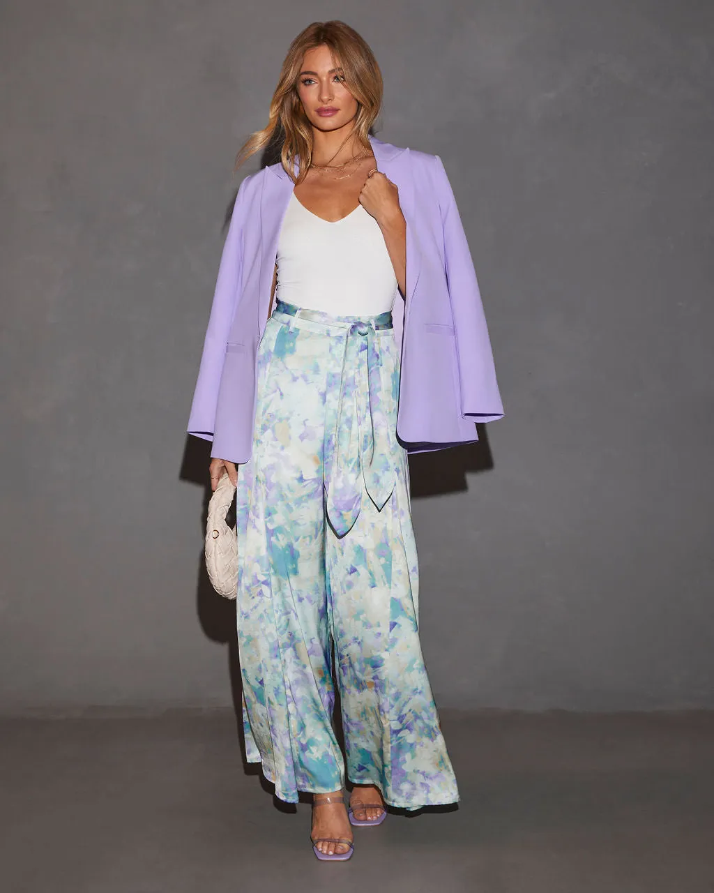 Meridian Wide Leg Printed Tie Waist Trouser sold by Vici