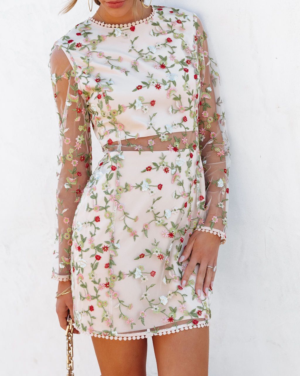 Morris Floral Bell Sleeve Ruched Mini Dress sold by Vici product image thumbnail 2