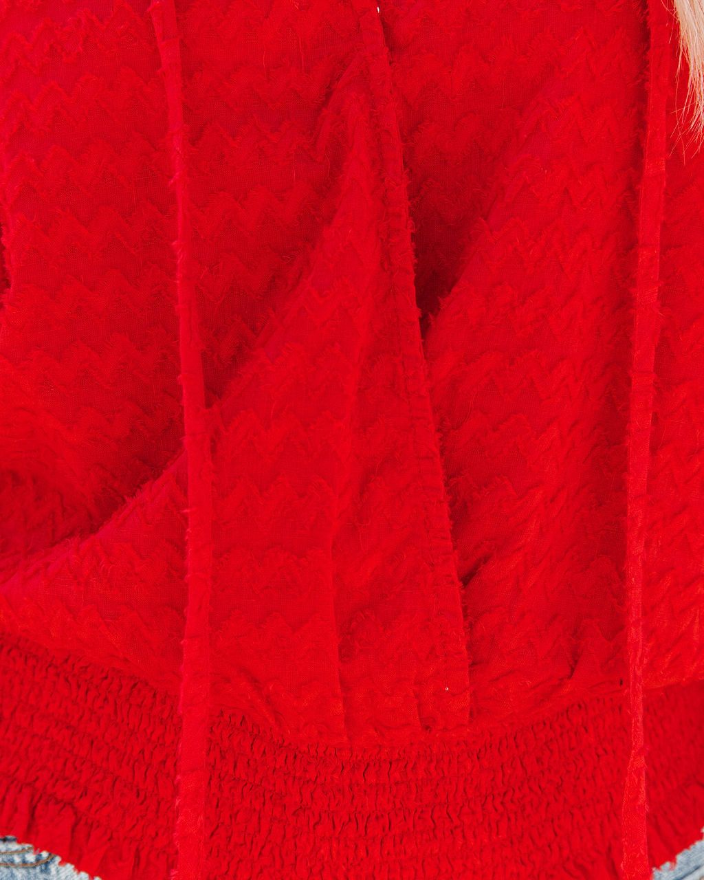 Anthem Cotton Textured Blouse - Red - FINAL SALE sold by Vici product image thumbnail 4