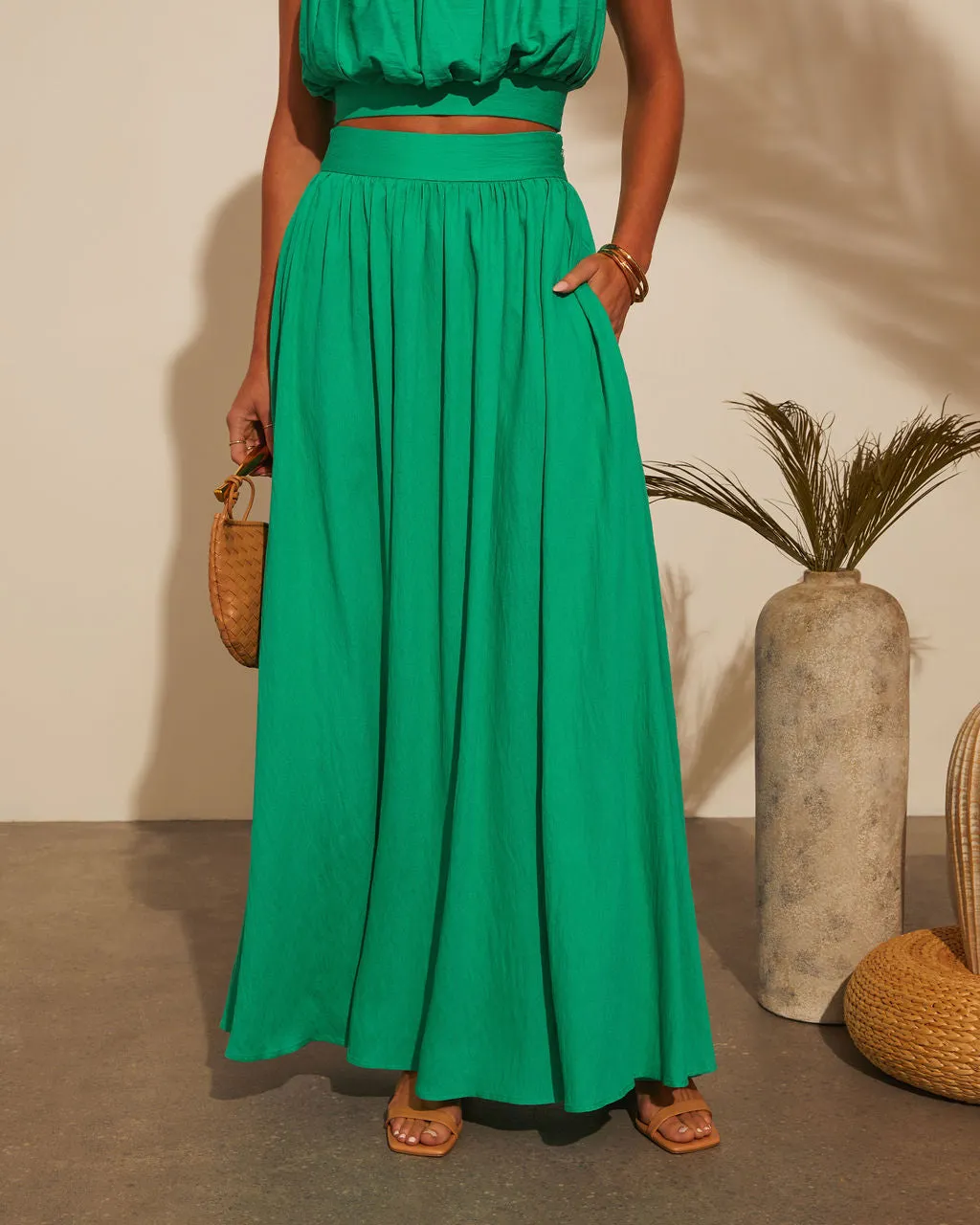 Camille Fitted Waist Maxi Skirt sold by Vici