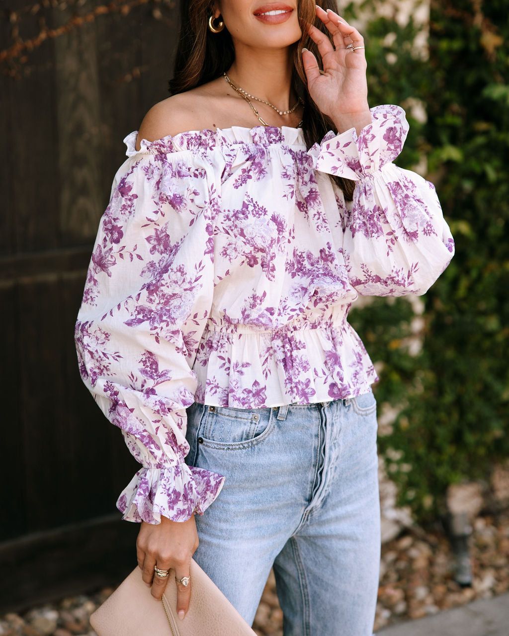 Palmira Floral Cotton Off The Shoulder Top sold by Vici product image thumbnail 2