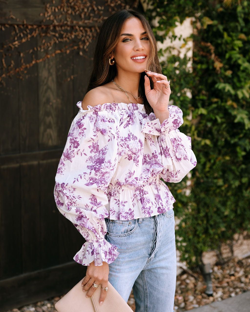 Palmira Floral Cotton Off The Shoulder Top sold by Vici product image thumbnail 5