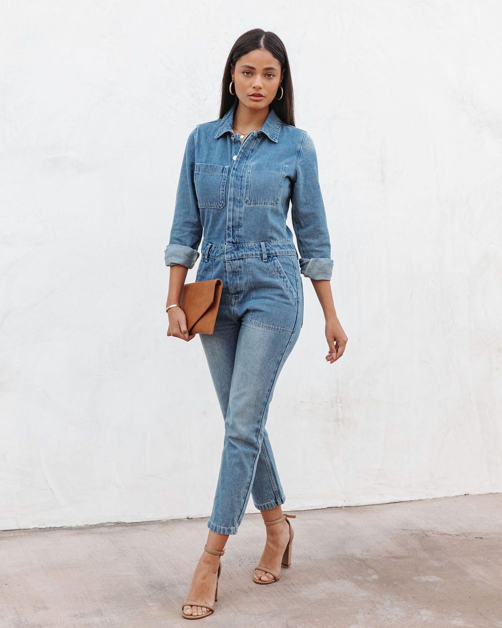 Jenny Pocketed Denim Jumpsuit - FINAL SALE sold by Vici