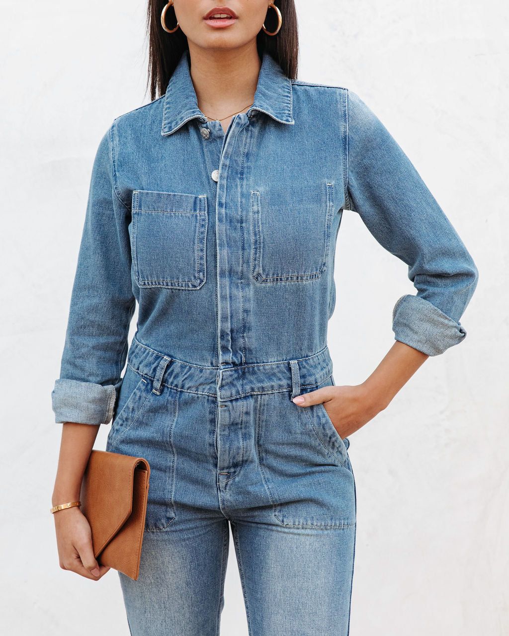Jenny Pocketed Denim Jumpsuit - FINAL SALE sold by Vici product image thumbnail 2