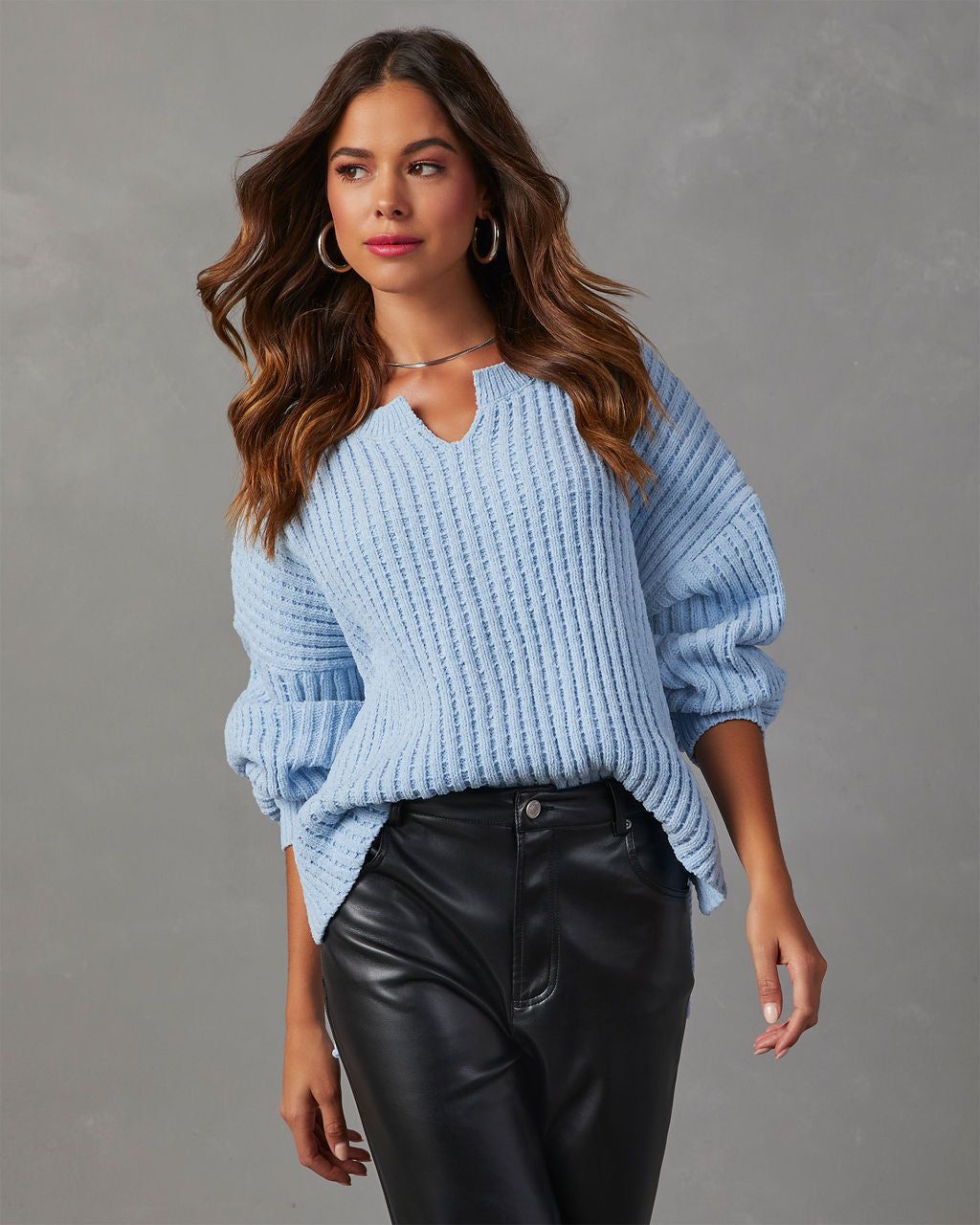 Liberty Chunky Knit Sweater - Blue sold by Vici product image thumbnail 2