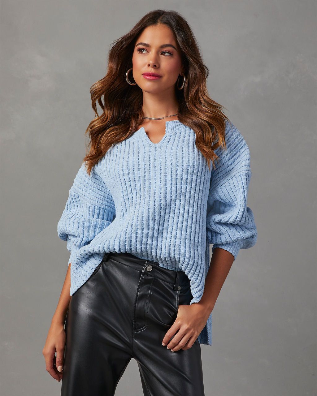 Liberty Chunky Knit Sweater - Blue sold by Vici product image thumbnail 6
