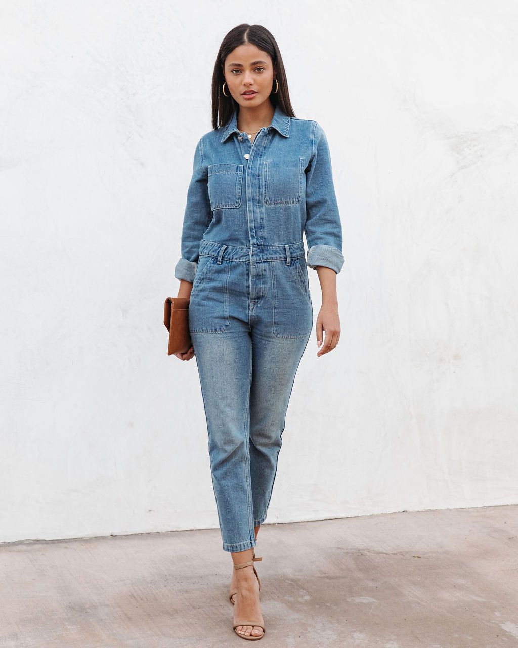 Jenny Pocketed Denim Jumpsuit - FINAL SALE sold by Vici product image thumbnail 3