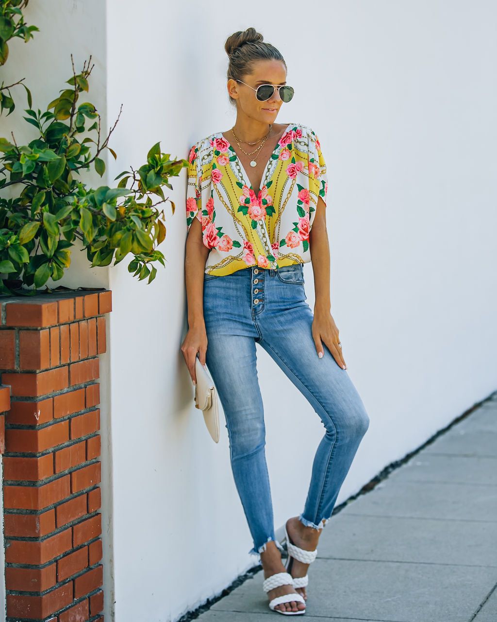 Aspire To Inspire Floral Drape Bodysuit - FINAL SALE sold by Vici product image thumbnail 7