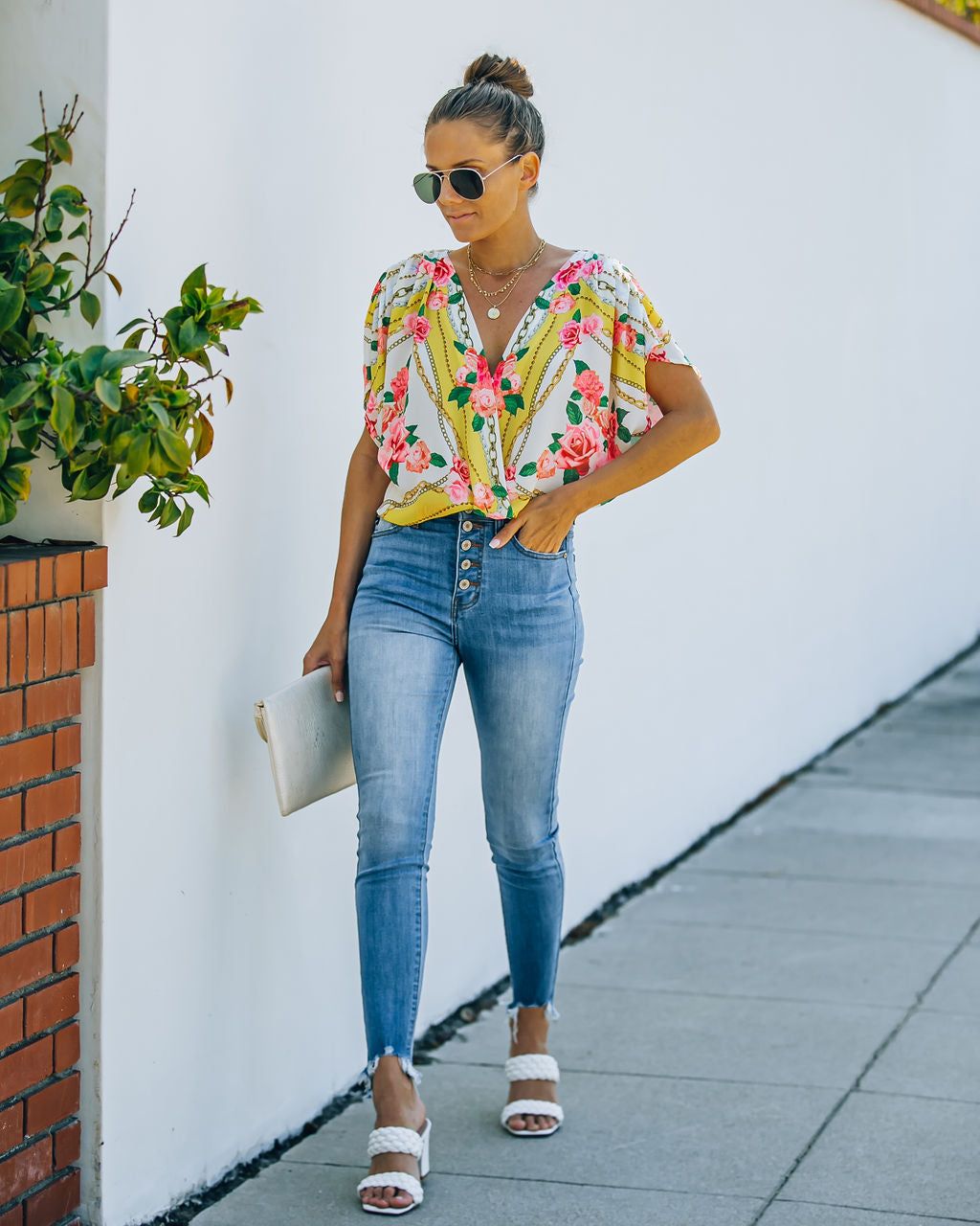 Aspire To Inspire Floral Drape Bodysuit - FINAL SALE sold by Vici product image thumbnail 5