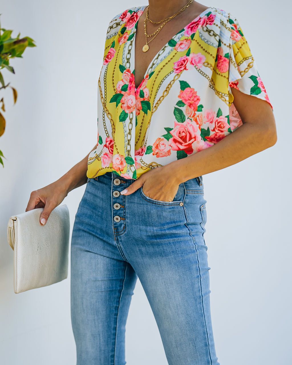 Aspire To Inspire Floral Drape Bodysuit - FINAL SALE sold by Vici product image thumbnail 8