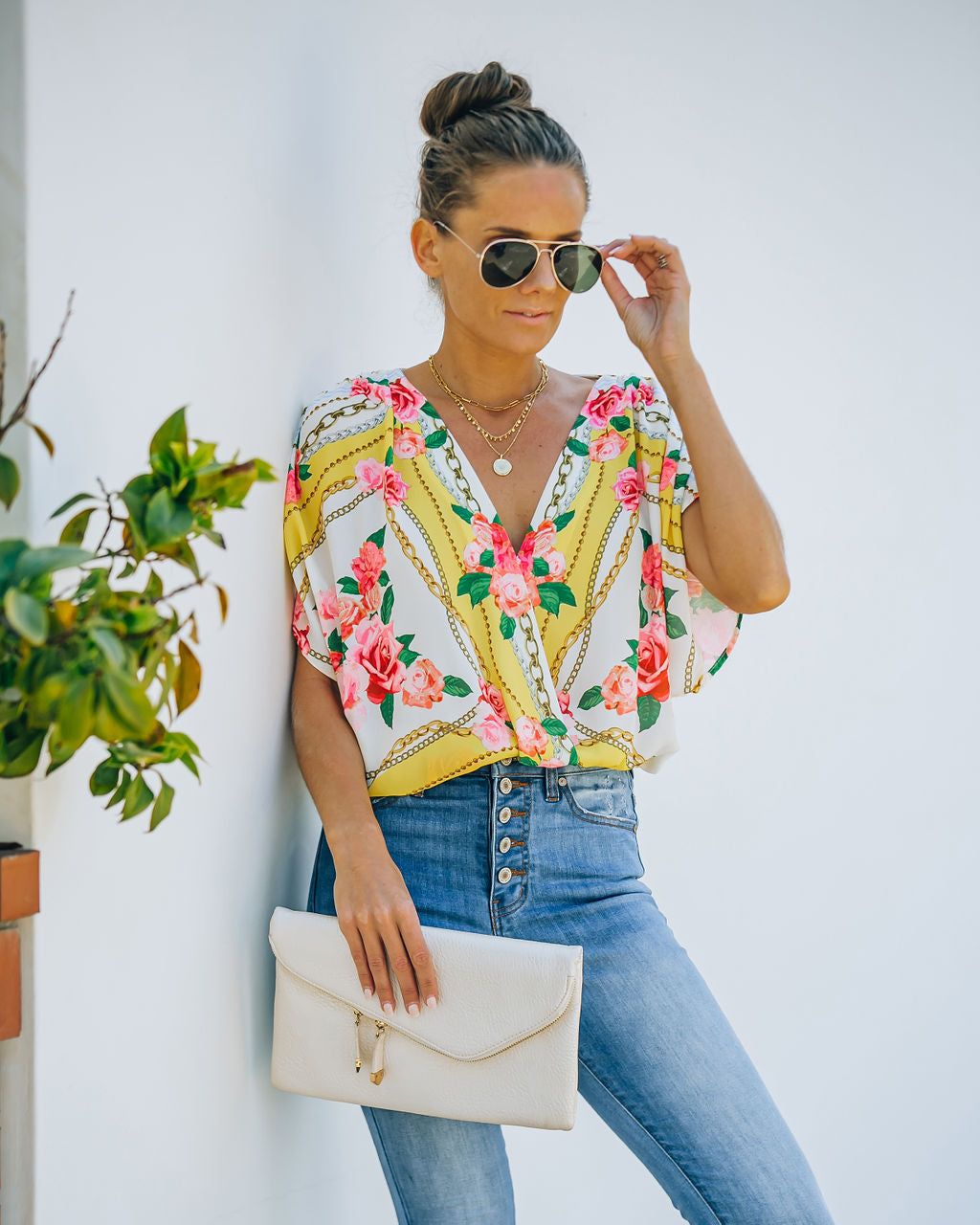 Aspire To Inspire Floral Drape Bodysuit - FINAL SALE sold by Vici product image thumbnail 9