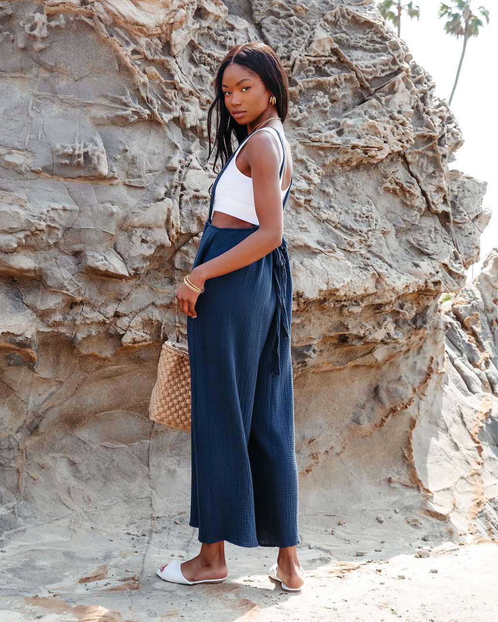 Half Moon Bay Cotton Pocketed Overalls - Navy - FINAL SALE sold by Vici product image thumbnail 4