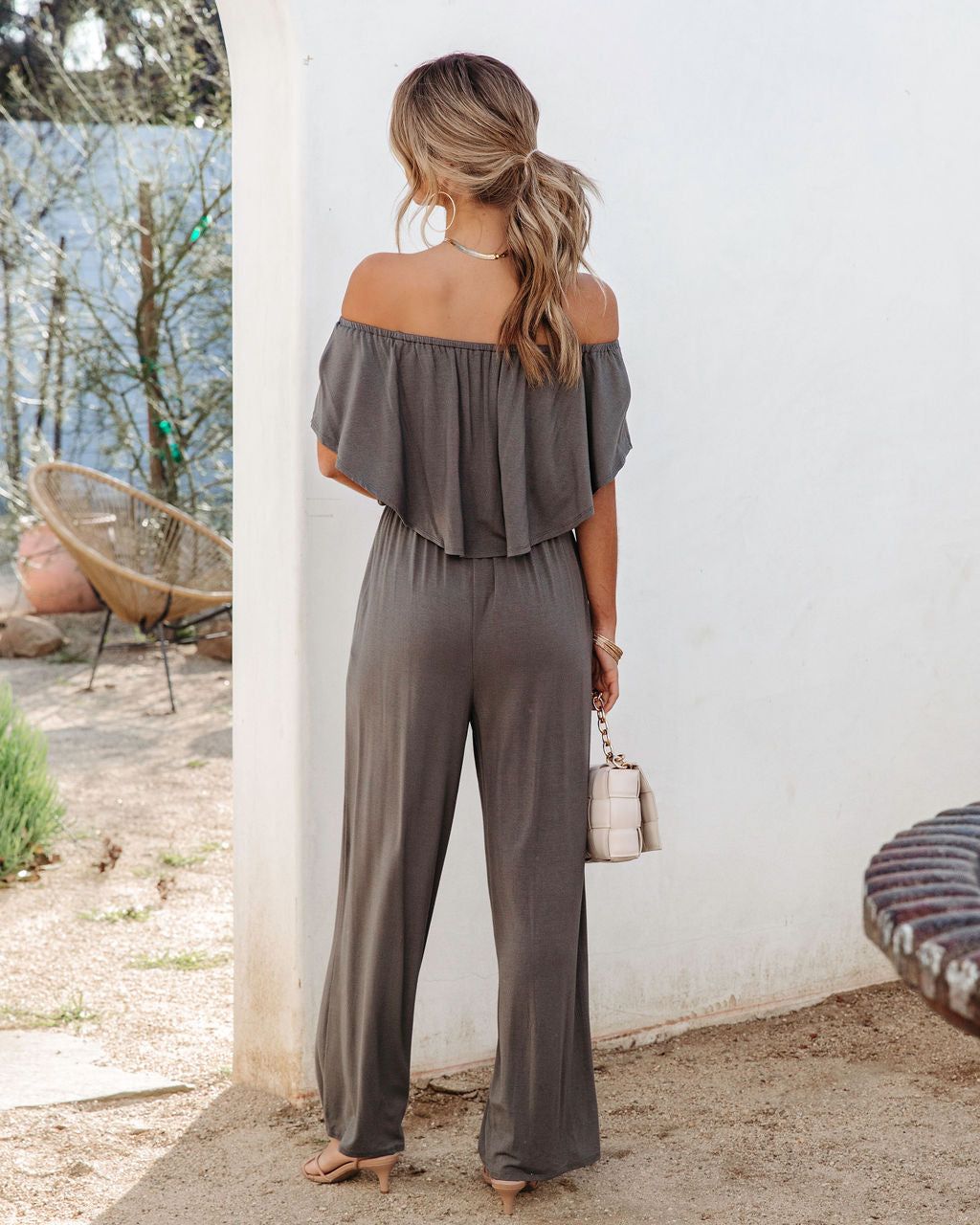 Antonella Off The Shoulder Pocketed Jumpsuit sold by Vici product image thumbnail 10