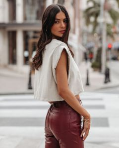 Jordon Cotton Cropped Tee - Tapioca - FINAL SALE sold by Vici