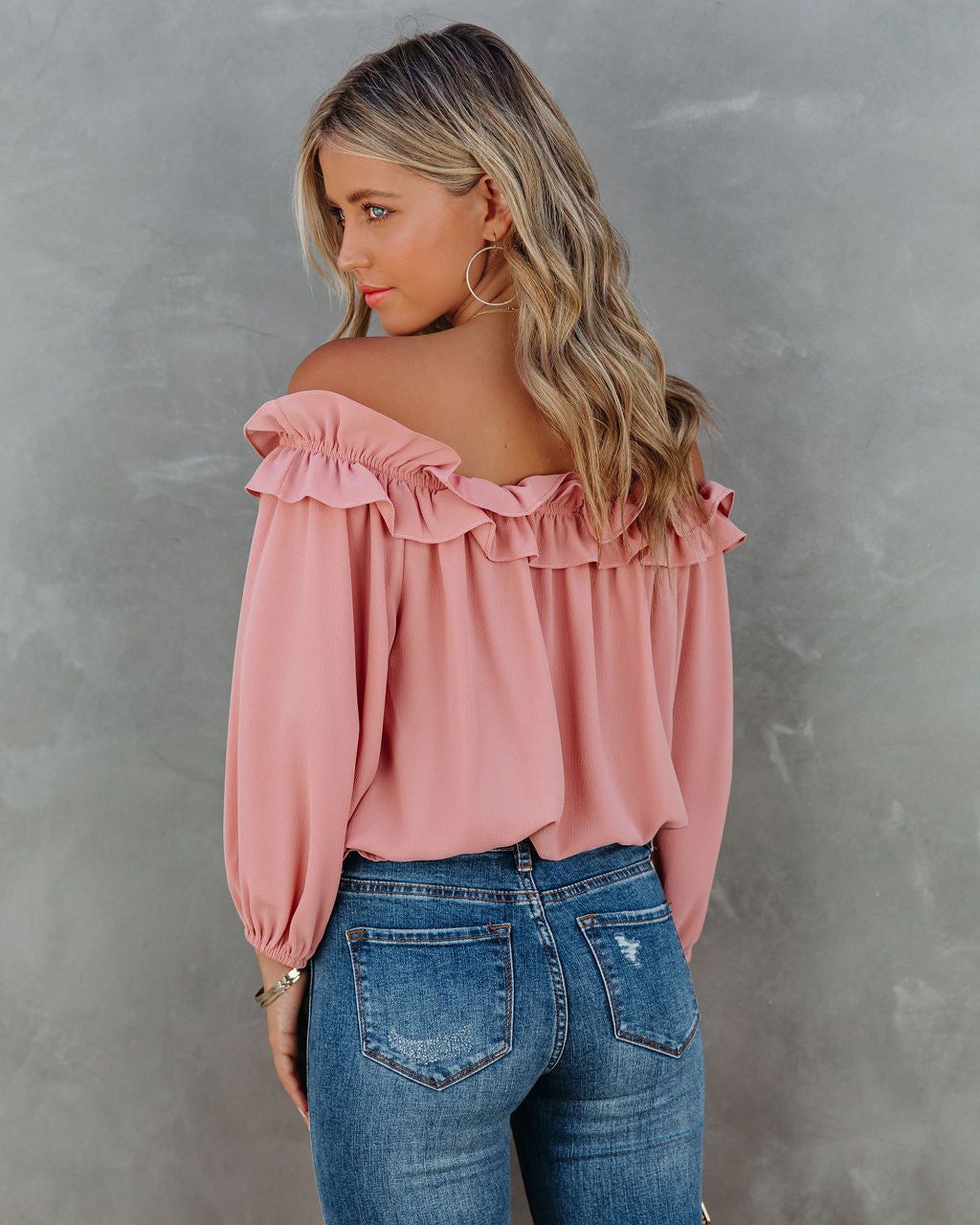 Lalette Off The Shoulder Ruffle Blouse - Foundation - FINAL SALE sold by Vici product image thumbnail 2