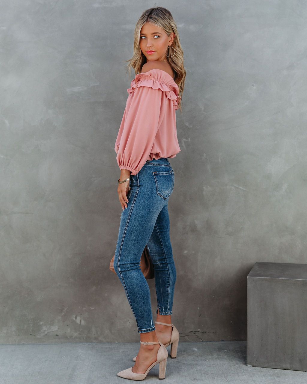 Lalette Off The Shoulder Ruffle Blouse - Foundation - FINAL SALE sold by Vici product image thumbnail 7