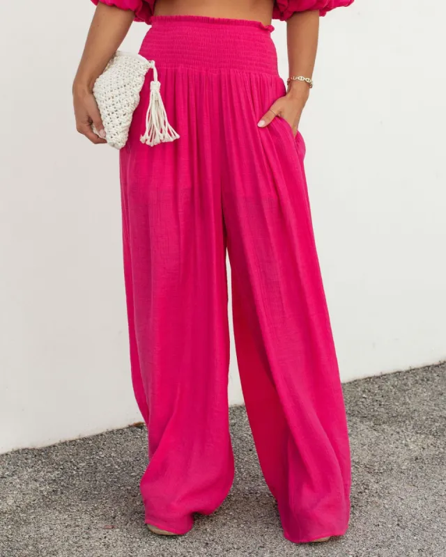 Mila Pocketed Wide Leg Pants sold by Vici