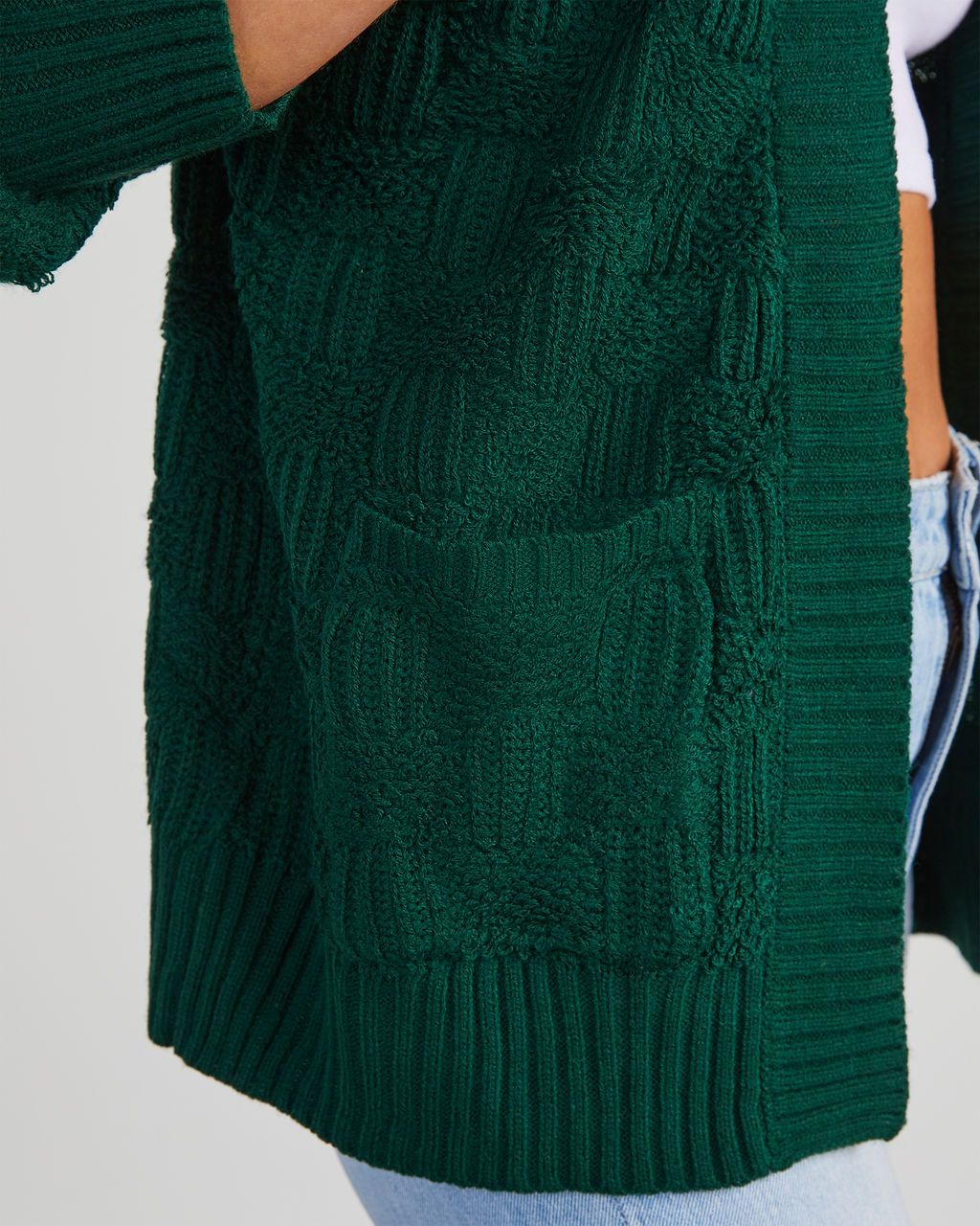 Empire Checkered Cardigan - Hunter Green sold by Vici product image thumbnail 5