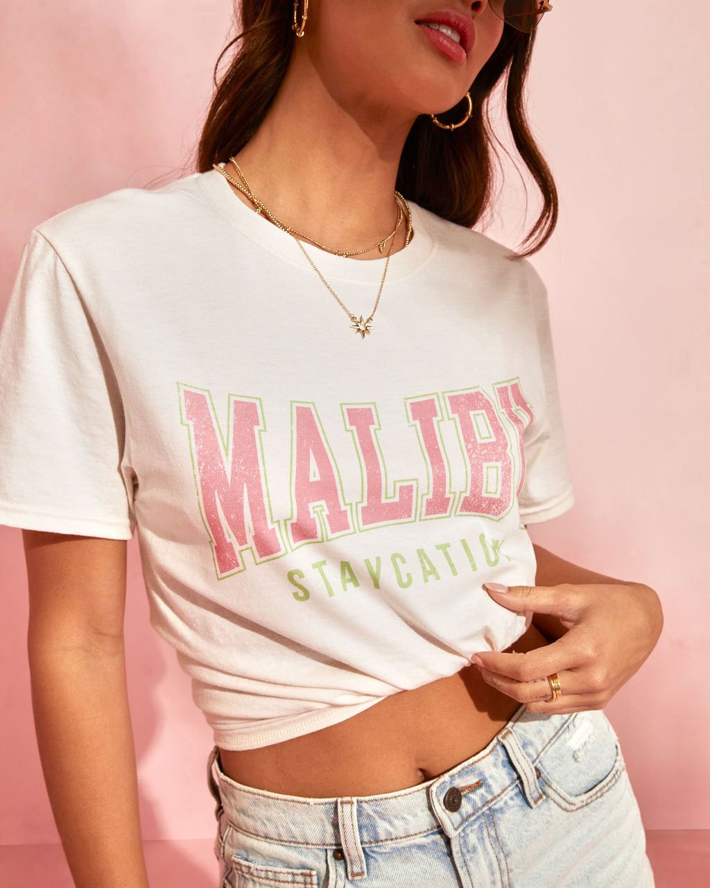 Malibu Staycation Cotton Blend Tee - FINAL SALE sold by Vici product image thumbnail 3