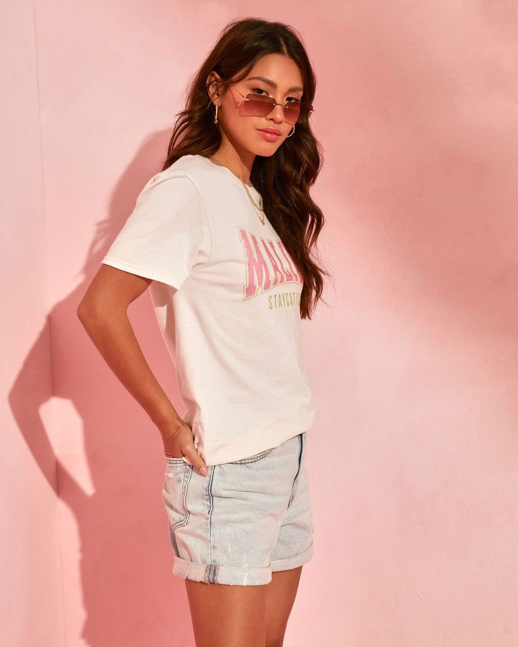 Malibu Staycation Cotton Blend Tee - FINAL SALE sold by Vici product image thumbnail 5