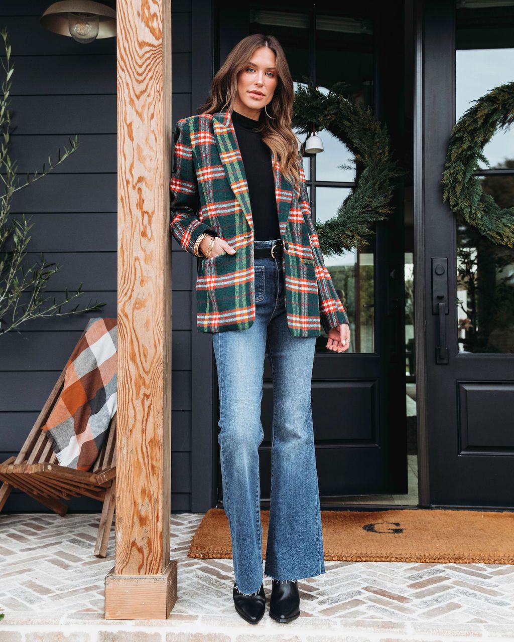 Tanya Plaid Pocketed Blazer - FINAL SALE sold by Vici product image thumbnail 3