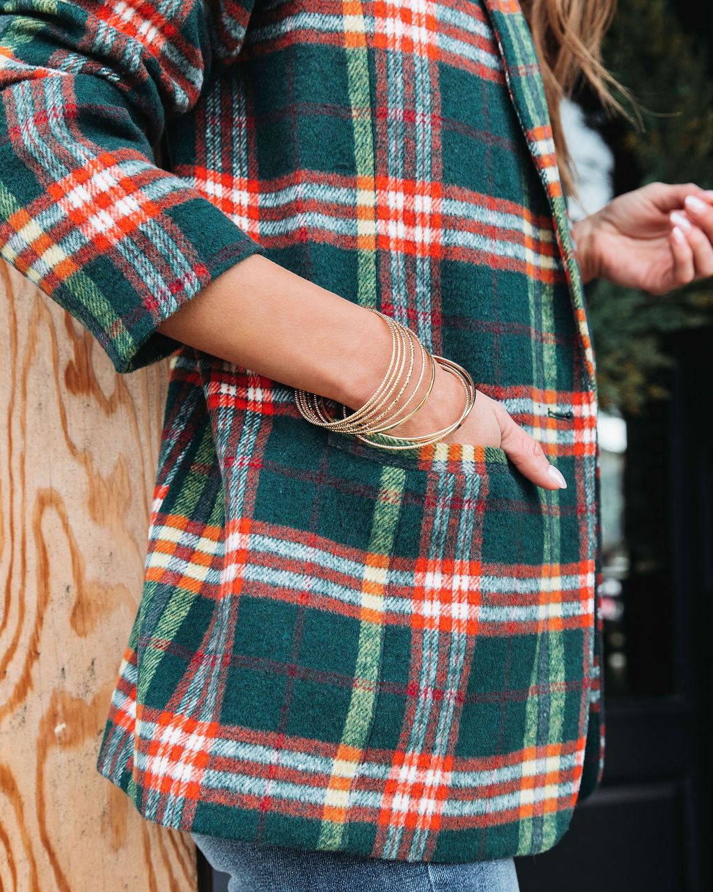 Tanya Plaid Pocketed Blazer - FINAL SALE sold by Vici product image thumbnail 2