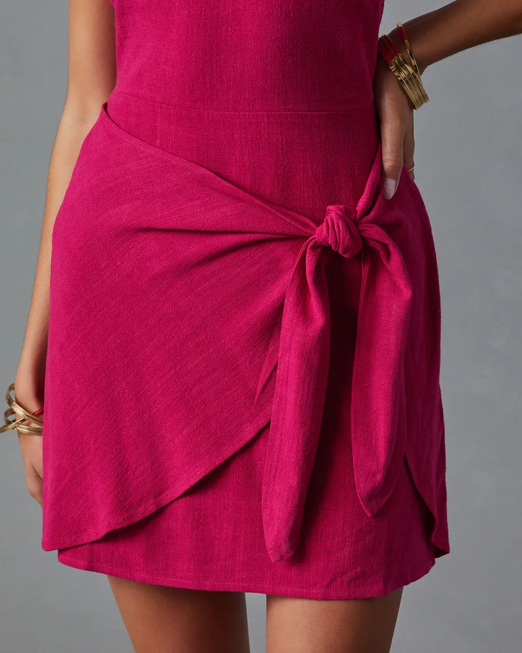 Cabana Life Tie Waist Mini Dress sold by Vici product image thumbnail 4