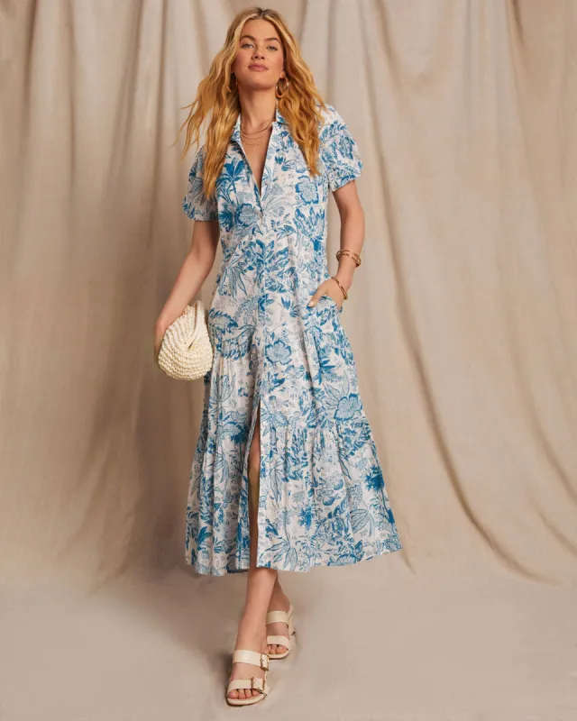 Elina Pocketed Floral Tiered Maxi Dress sold by Vici