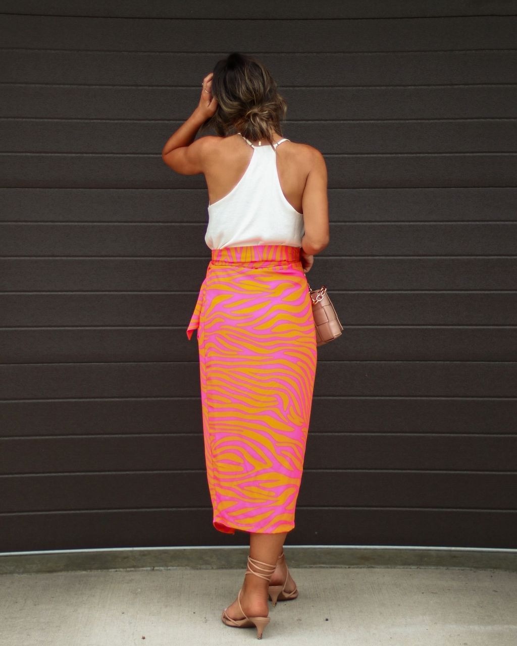 Beach Bound Side Tie Wrap Midi Skirt - Orange - SALE sold by Vici product image thumbnail 3