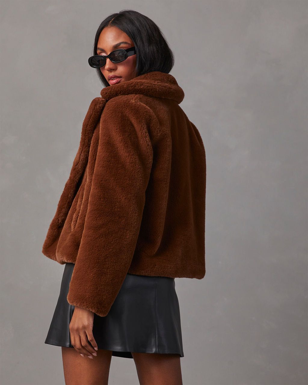Knock Out Faux Fur Jacket - Camel sold by Vici product image thumbnail 4