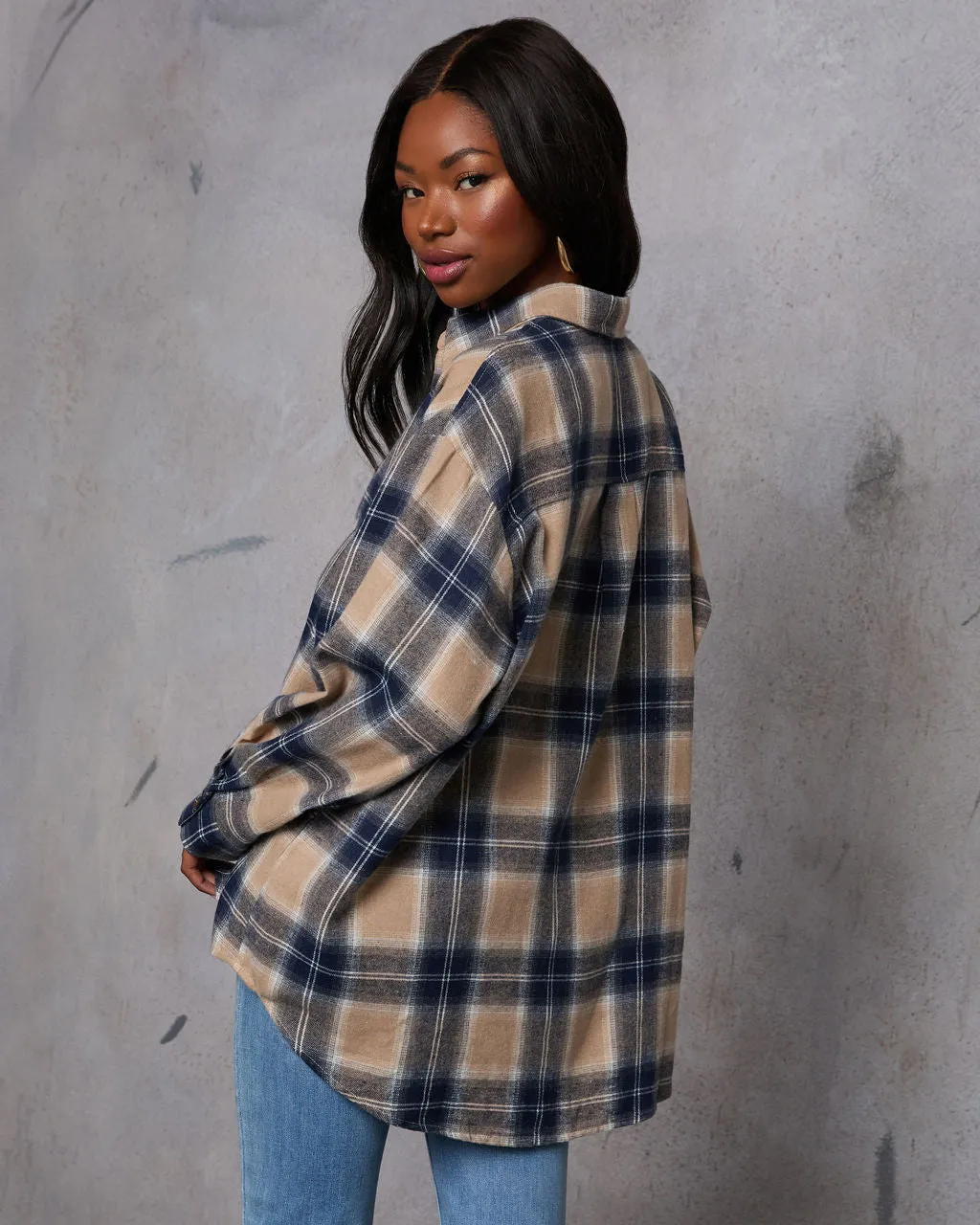 Pumpkin Patch Vibes Plaid Button Down Top sold by Vici product image thumbnail 4