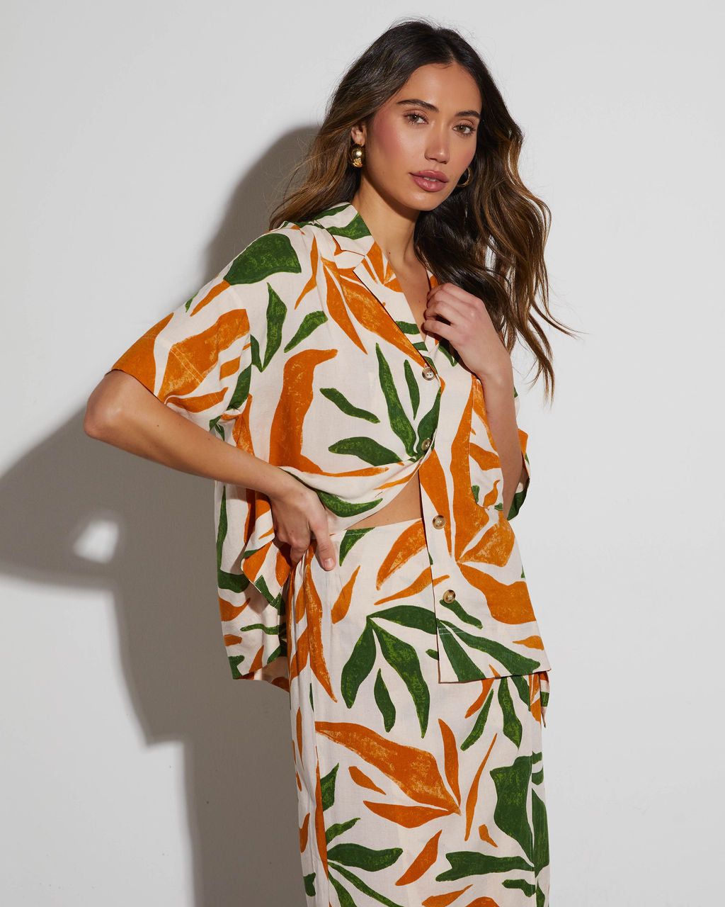 Rainforest Short Sleeve Button Down Top sold by Vici product image thumbnail 4