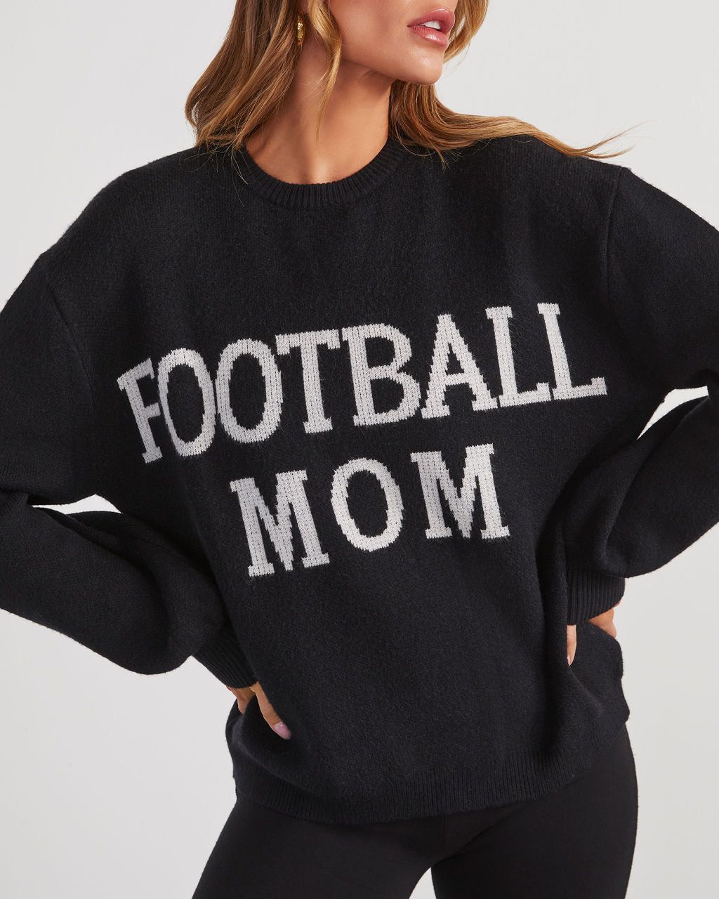 Football Mom Knit Pullover Sweater sold by Vici product image thumbnail 2