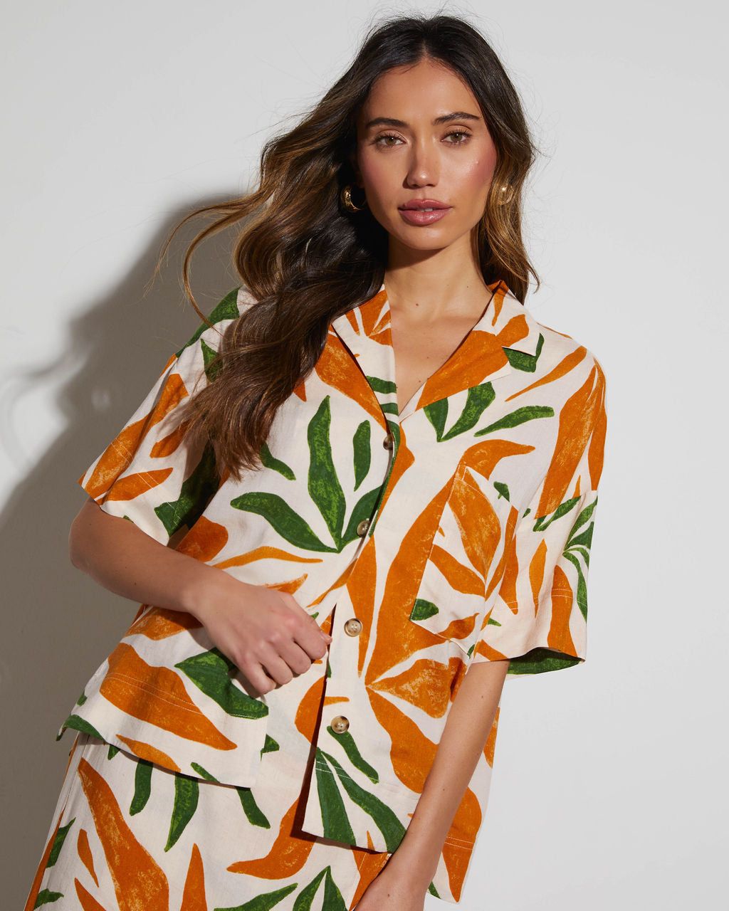 Rainforest Short Sleeve Button Down Top sold by Vici product image thumbnail 5