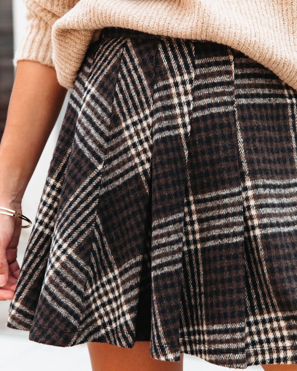 Princeton Dreams Plaid Pleated Mini Skirt sold by Vici product image thumbnail 2