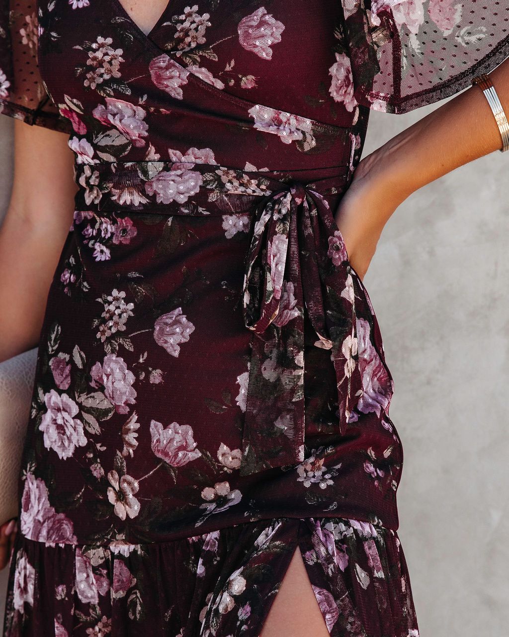 Fallen Romance Floral Ruffle Midi Dress sold by Vici product image thumbnail 4