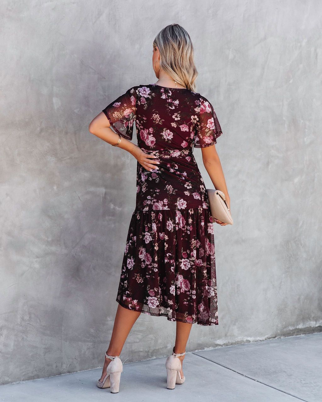 Fallen Romance Floral Ruffle Midi Dress sold by Vici product image thumbnail 2