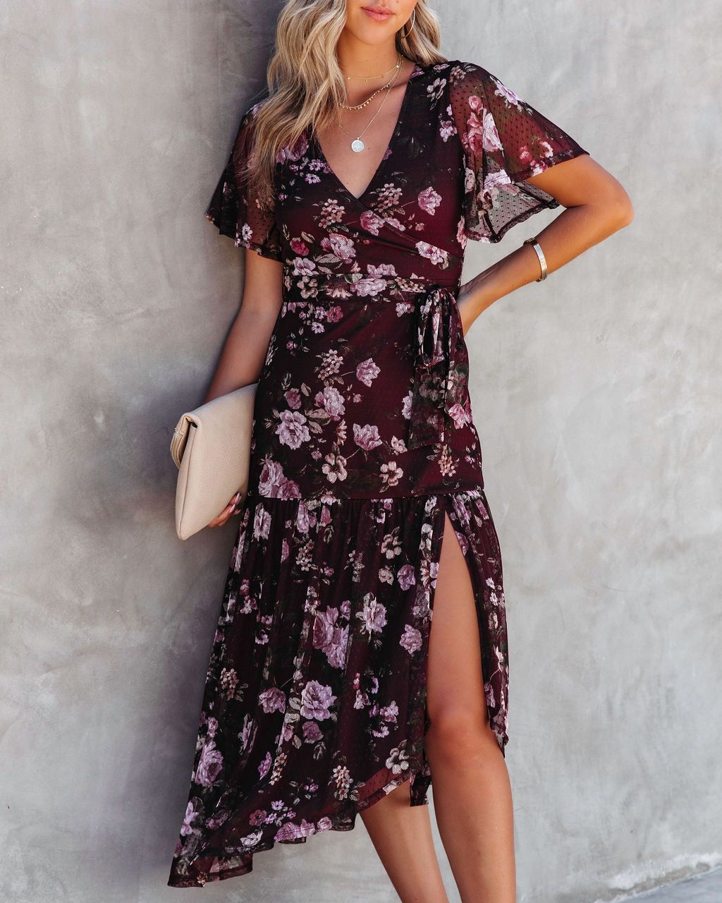 Fallen Romance Floral Ruffle Midi Dress sold by Vici product image thumbnail 5