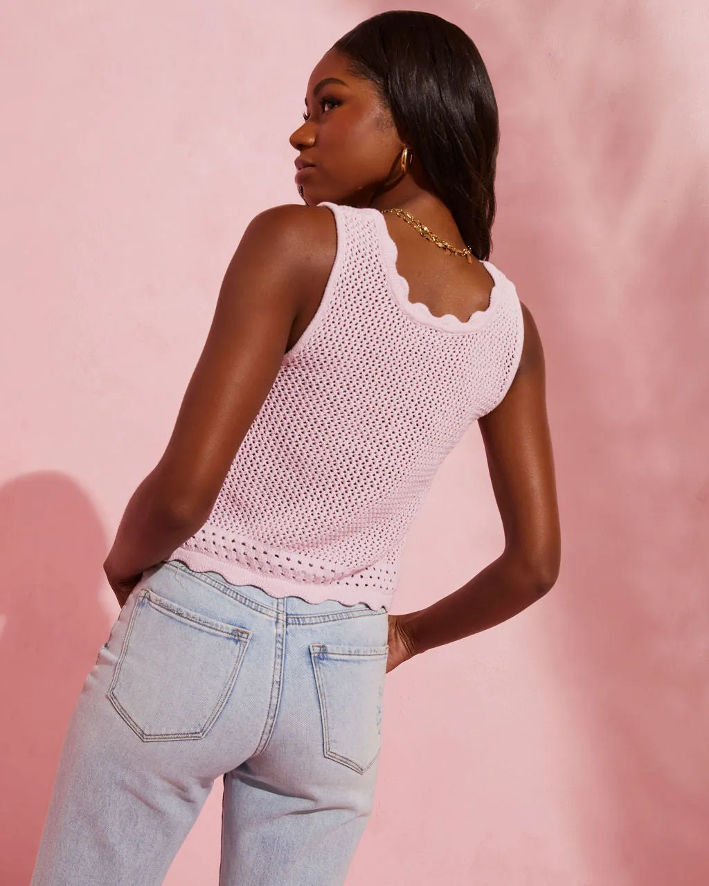 Tulare Crochet Knit Crop Tank sold by Vici product image thumbnail 2