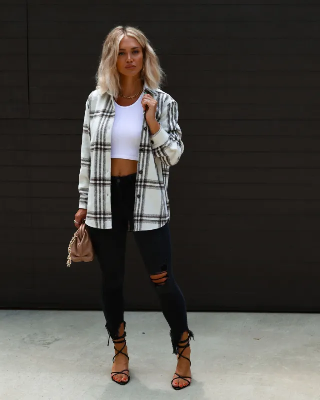 Tacoma Lightweight Plaid Shacket sold by Vici