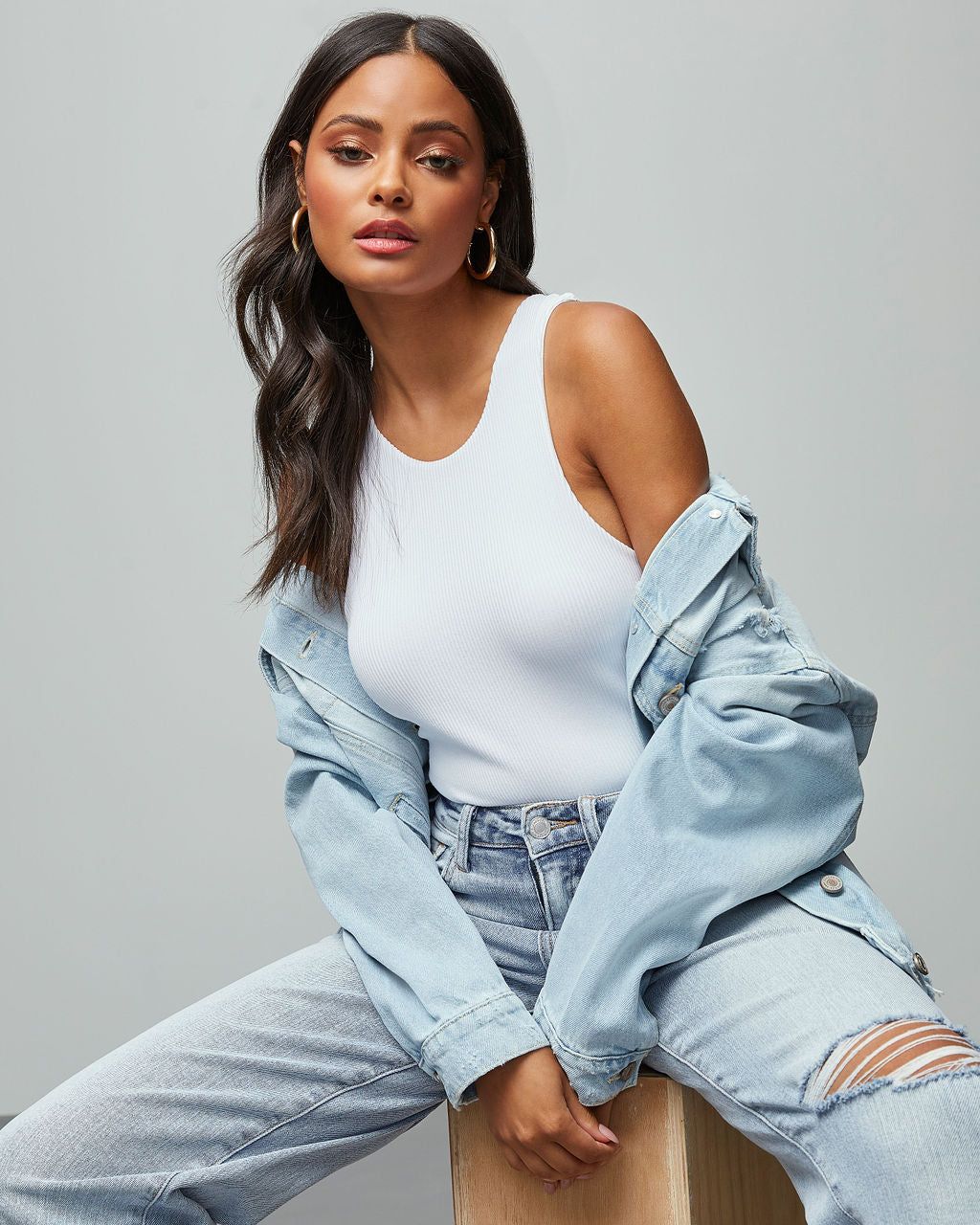 Nyssa Seamless Bodysuit - White - FINAL SALE sold by Vici product image thumbnail 5