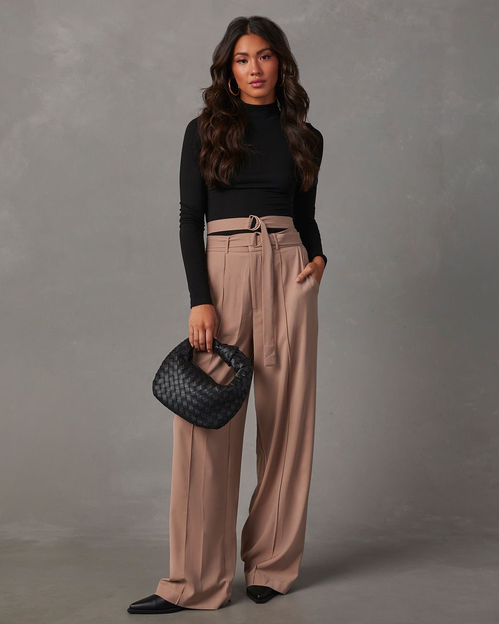 Juliana Double Belted Trouser Pants - Taupe sold by Vici product image thumbnail 5