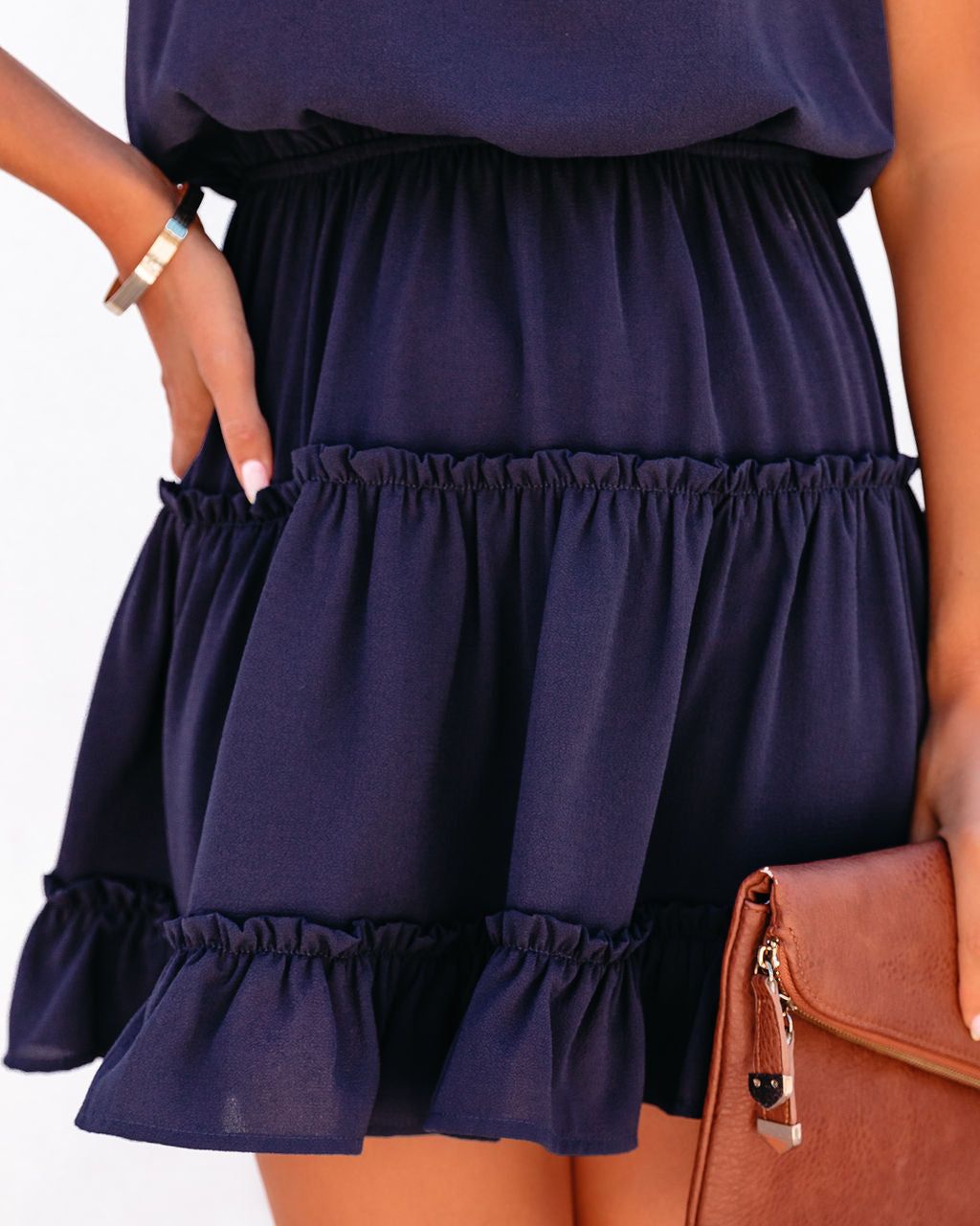 Karty Ruffle Tiered Dress - Navy - FINAL SALE sold by Vici product image thumbnail 4