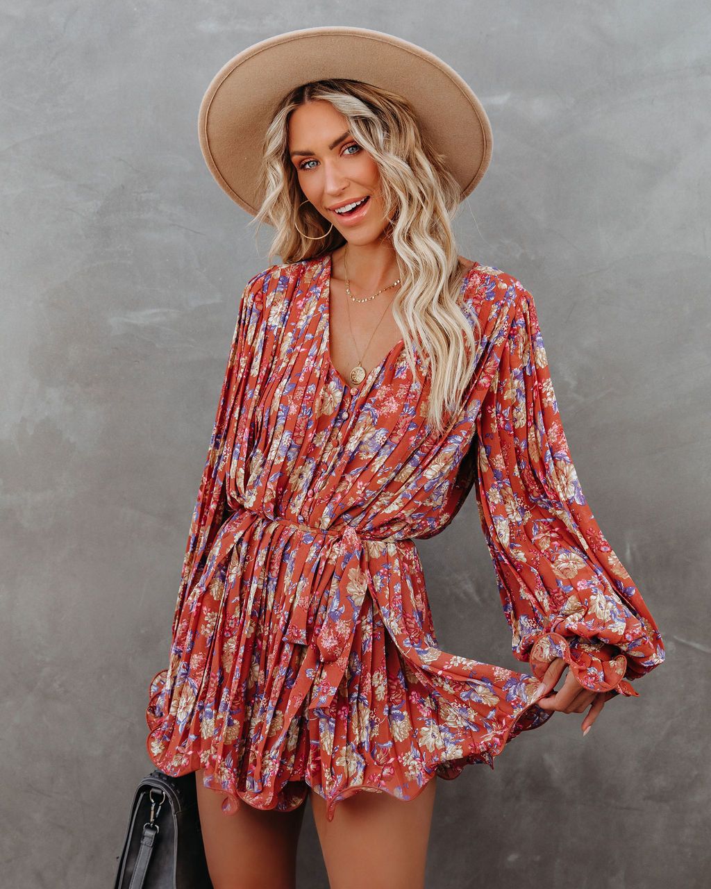 Grow Closer Floral Pleated Romper - FINAL SALE sold by Vici product image thumbnail 8